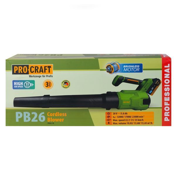 Акумуляторна повітродувка Procraft PB26 (1 АКБ та зп) PR-030364 фото