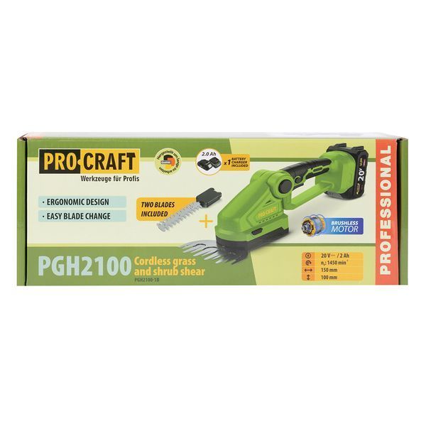 Подрезчик травы и кусторез аккумуляторный Procraft PGH2100 (1 акб) PR-021010 фото