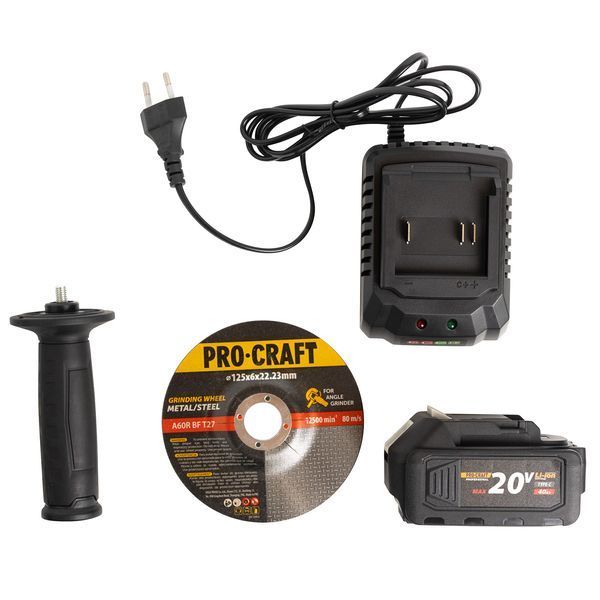 Аккумуляторная болгарка Procraft PGA20 (1 акб Type-C) PR-030299 фото