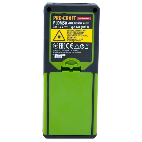 Лазерний далекомір Procraft PLDM50 PR-000503 фото
