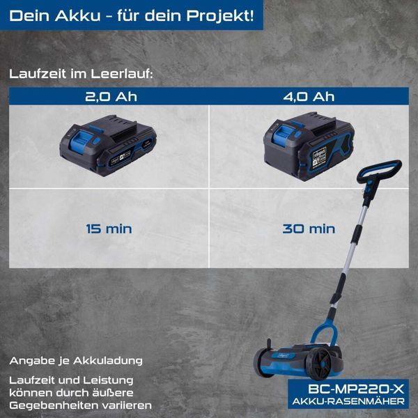 Газонокосарка акумуляторна Scheppach BC-MP220-X (без АКБ та ЗП) VT-5911416900 фото