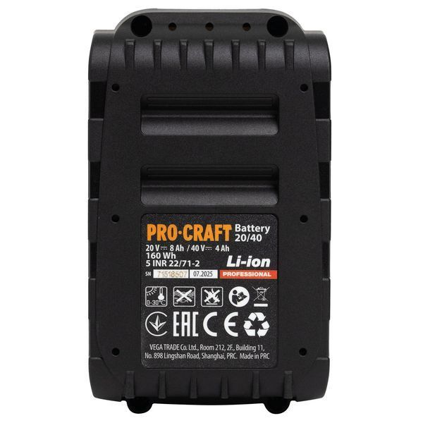 Акумуляторна батарея Procraft Battery20/40 (20В 8Аг, 40В 4Аг) PR-030286 фото