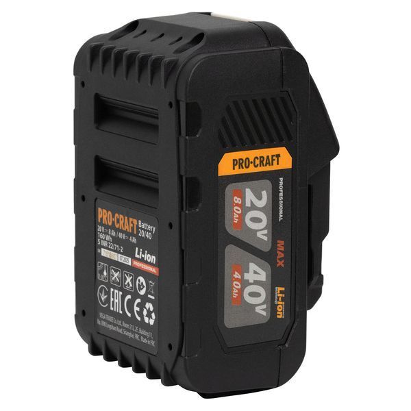 Акумуляторна батарея Procraft Battery20/40 (20В 8Аг, 40В 4Аг) PR-030286 фото