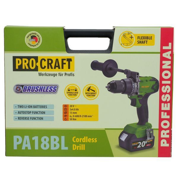 Шуруповерт Procraft PA18BL Universal Extra (2 акб) PR-101801 фото
