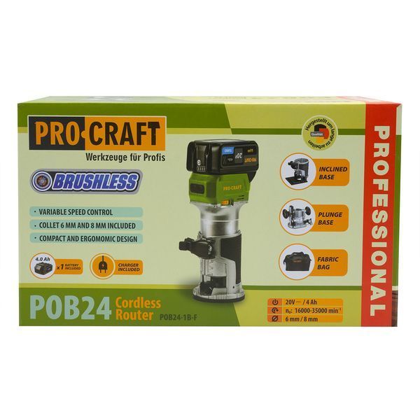 Акумуляторний фрезер Procraft POB24 (з 1 АКБ та ЗП) PR-030249 фото