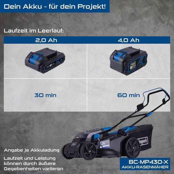 Газонокосилка аккумуляторная Scheppach BC-MP430-X SET XL2 5911415400 фото