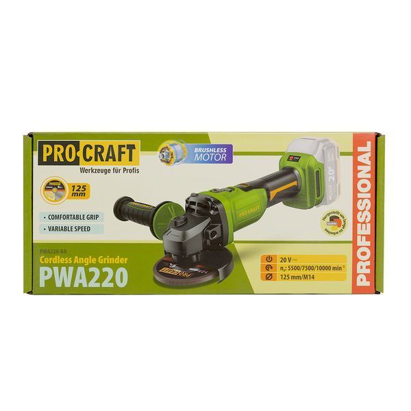 Аккумуляторная болгарка Procraft PWA220 (без акб и зп) PR-030293 фото