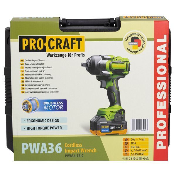 Аккумуляторный гайковерт Procraft PWA36 Кейс (с 1 АКБ и ЗУ) PR-030362 фото