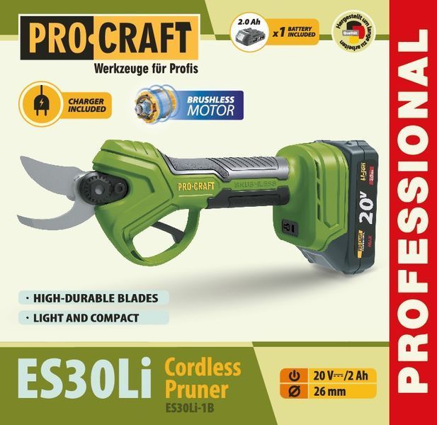 Аккумуляторный секатор Procraft ES30Li (с 1 акб) PR-030306 фото