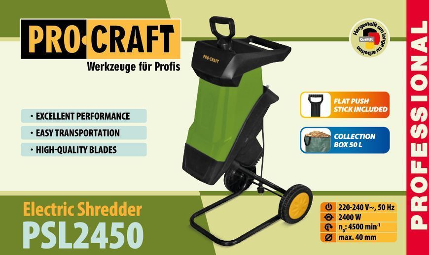 Подрібнювач гілок Procraft PSL2450 PR-902450 фото