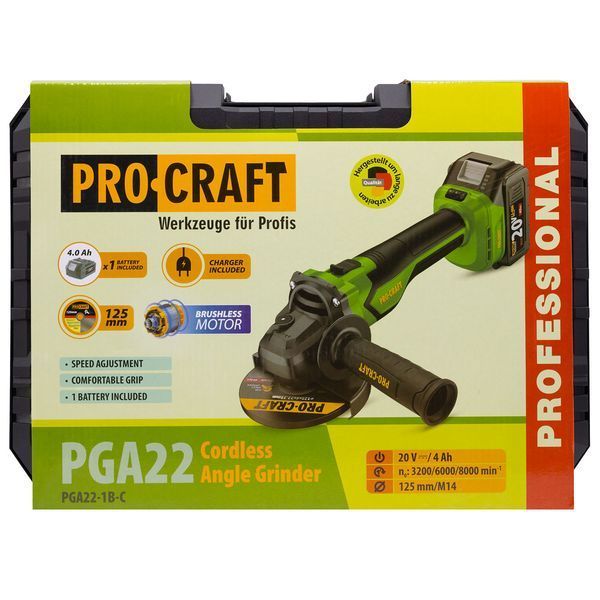 Акумуляторна болгарка Procraft PGA22 (1 акб та зп) PR-030274 фото