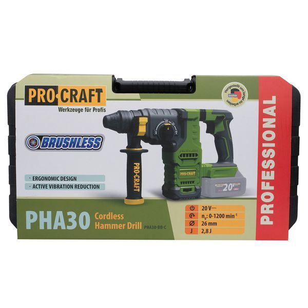 Аккумуляторный перфоратор Procraft PHA30 Кейс (без АКБ и ЗУ) PR-030032 фото